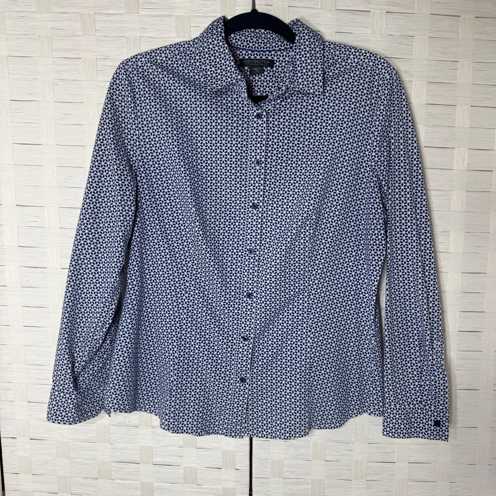 Covington Essentials Blue & White Button Down Business Casual Shirt Size‎ XL